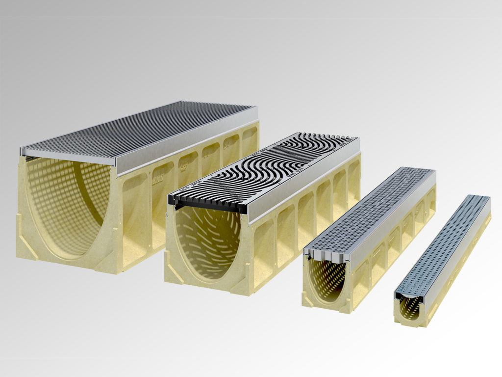 KLASSIKDRAIN SERIES CHANNELS WITH GRATES